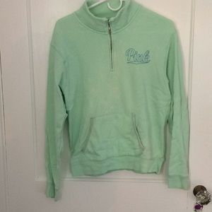 Flawed - PINK quarter zip mint green